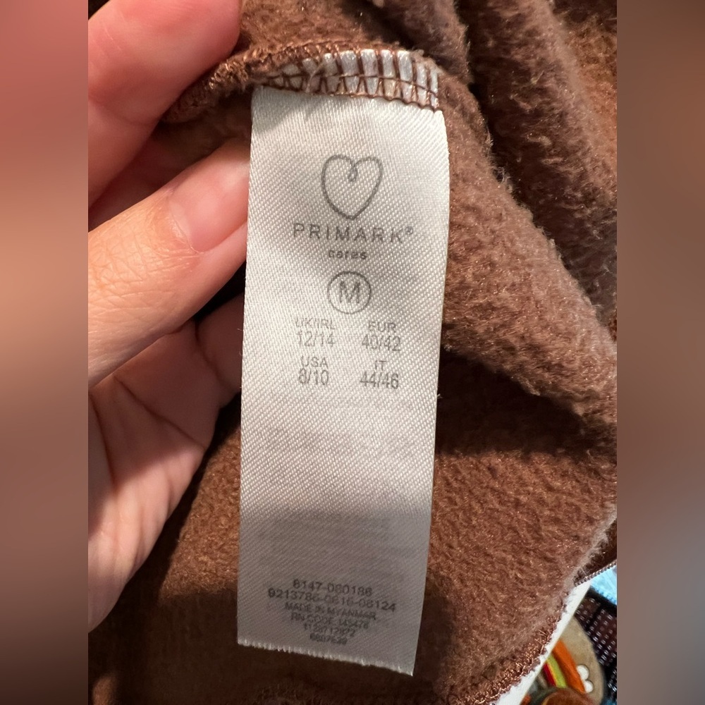 Primark Brown Zip Up Hoodie Size Medium - Picture 5 of 9
